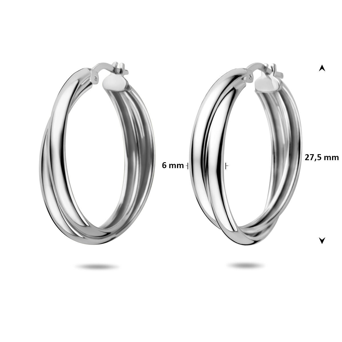 Rhodinierte Creolen aus 925er Silber