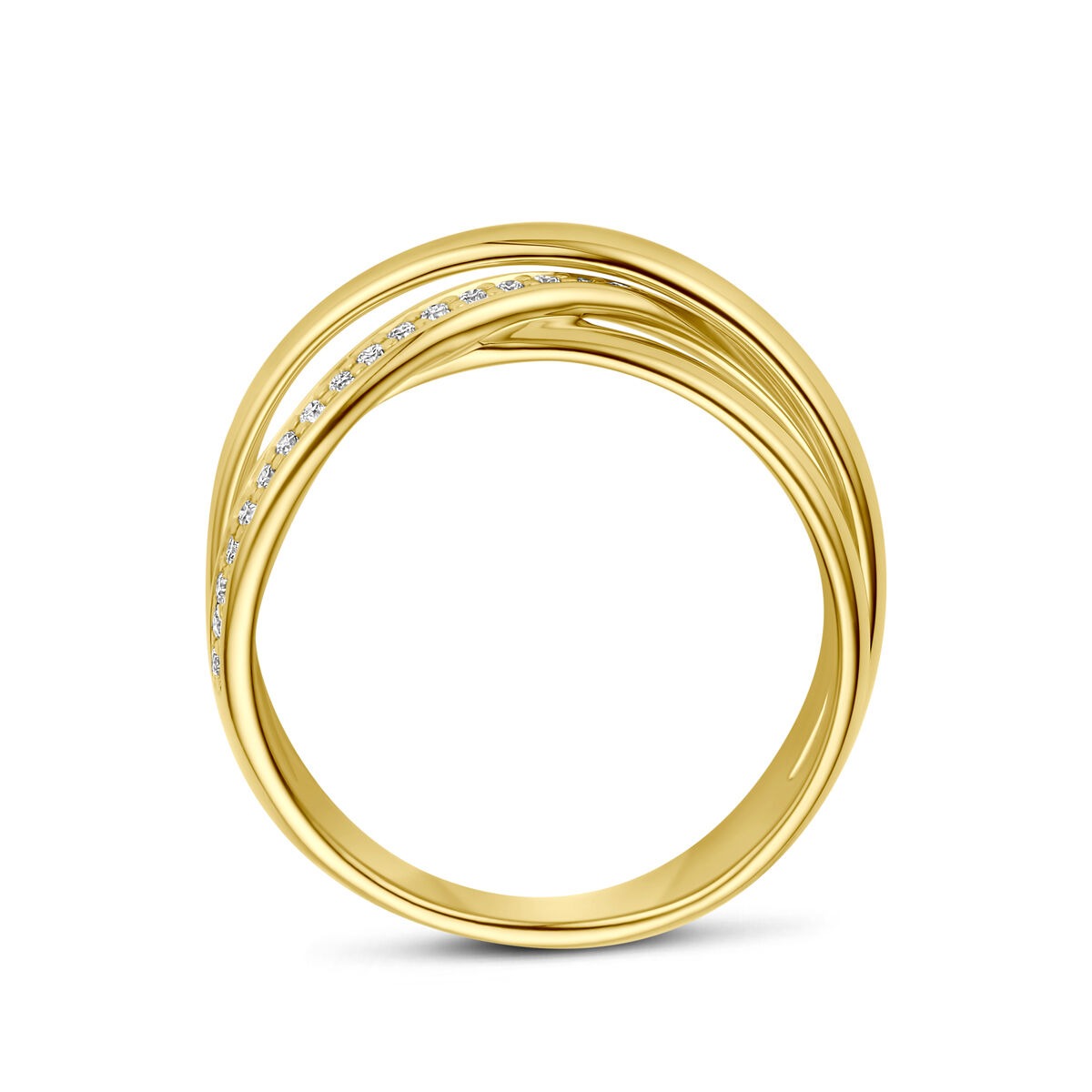 14k Gelbgold Alliance Ring mit Diamant 0,15 ct