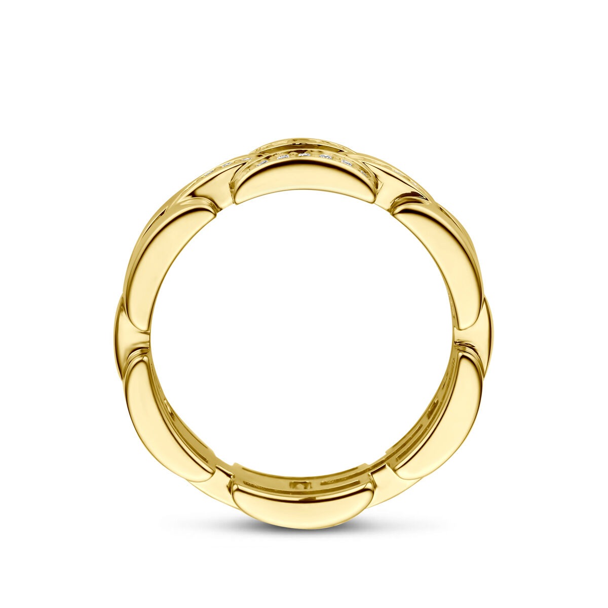 14 K Gelbgoldring mit Diamant