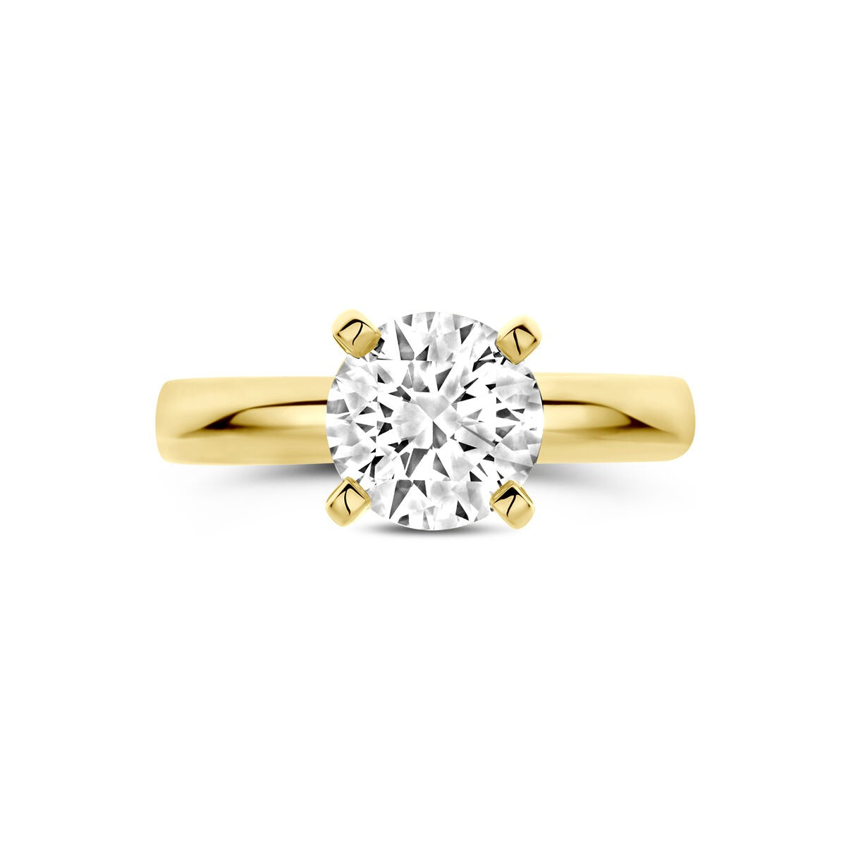 14K Gelbgoldring mit Labor-Diamant 2,00ct