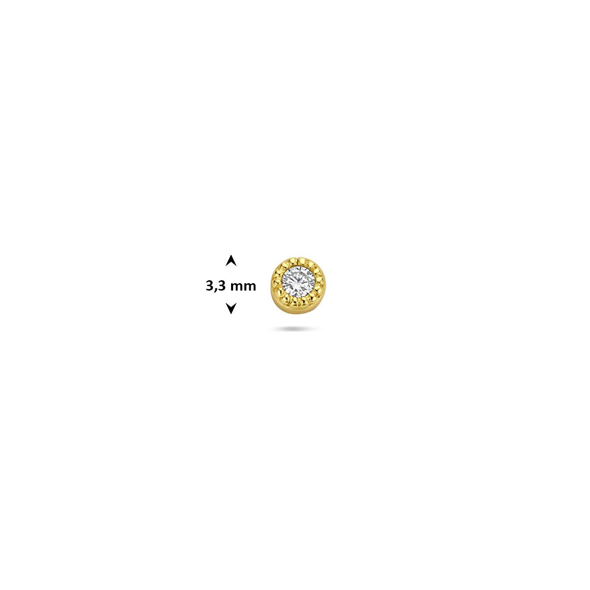 Vergoldetes 925er Silber Flat Back Piercing mit runden Zirkonia