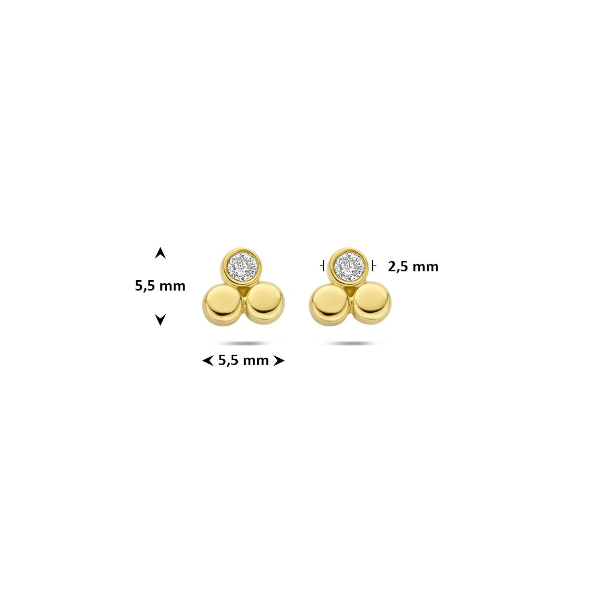 14k Gelbgold Ohrstecker mit im Labor gezüchtetem Diamanten 0,13 ct