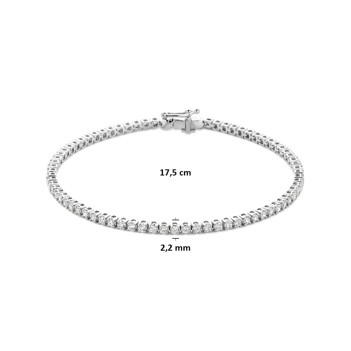 14 Karat Weißgold Tennisarmband mit im Labor gezüchteten Diamanten