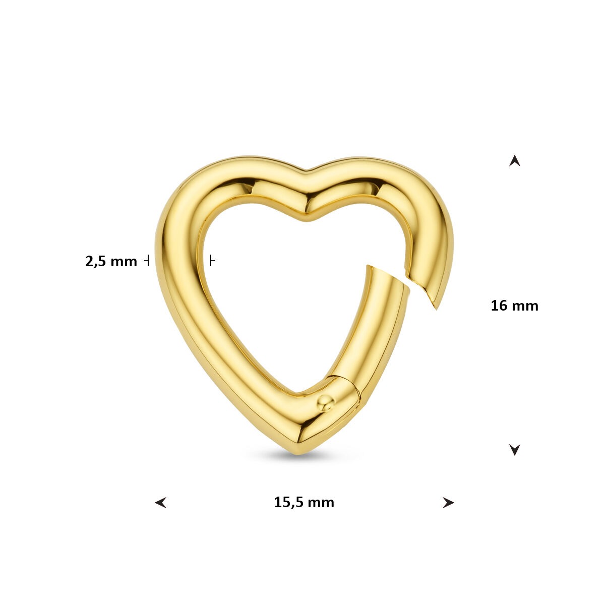 14k Gelbgold-Verbinder Herz