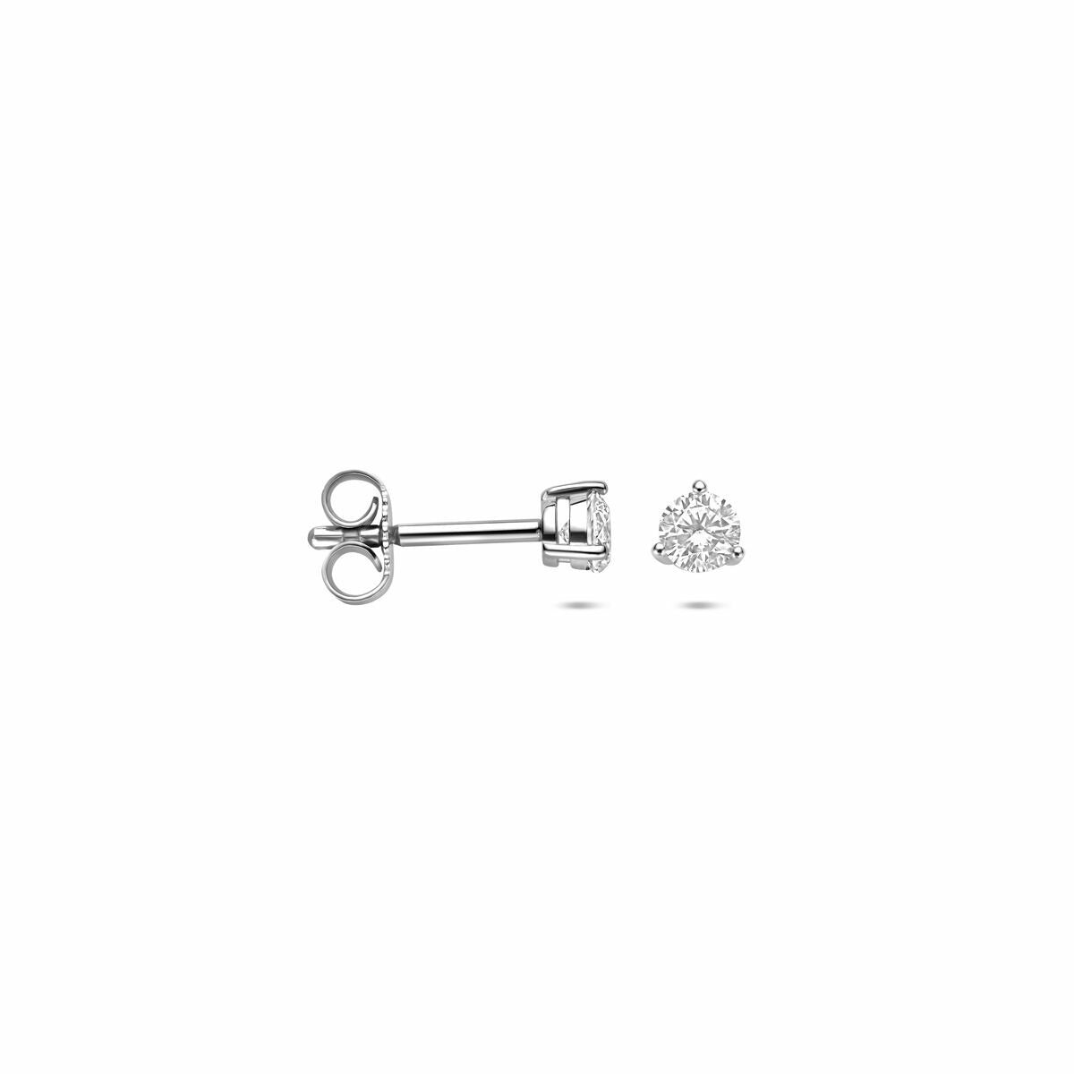 Ohrstecker aus Silber mit Zirkonia – rhodiniertes 925er Silber