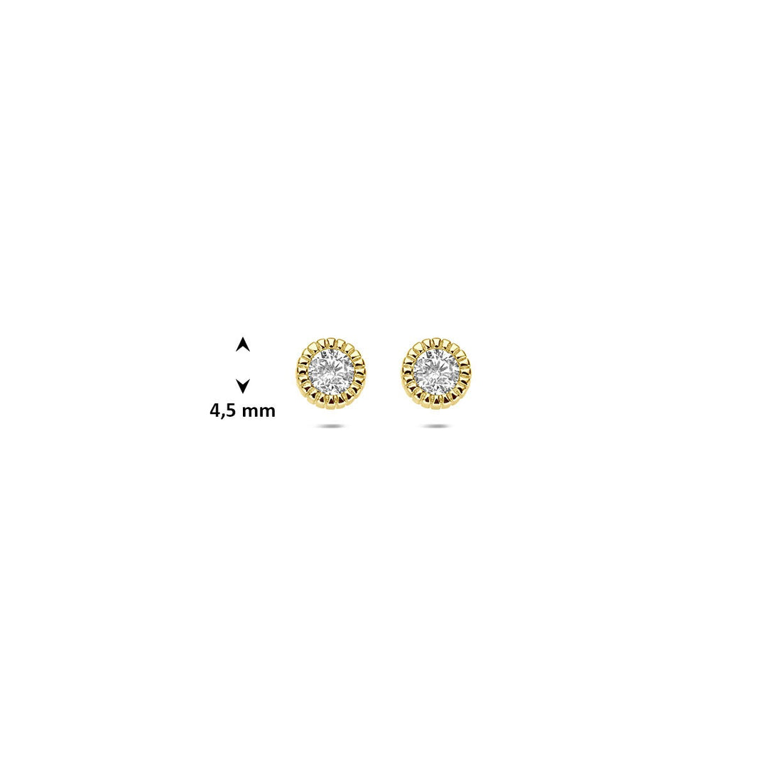 9k Geelgouden oorknoppen met zirkonia