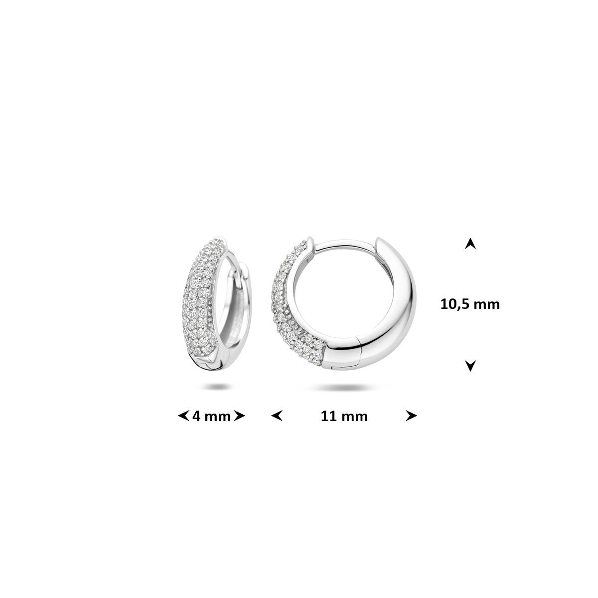 Rhodinierte 925er Silberohrringe mit Zirkonia
