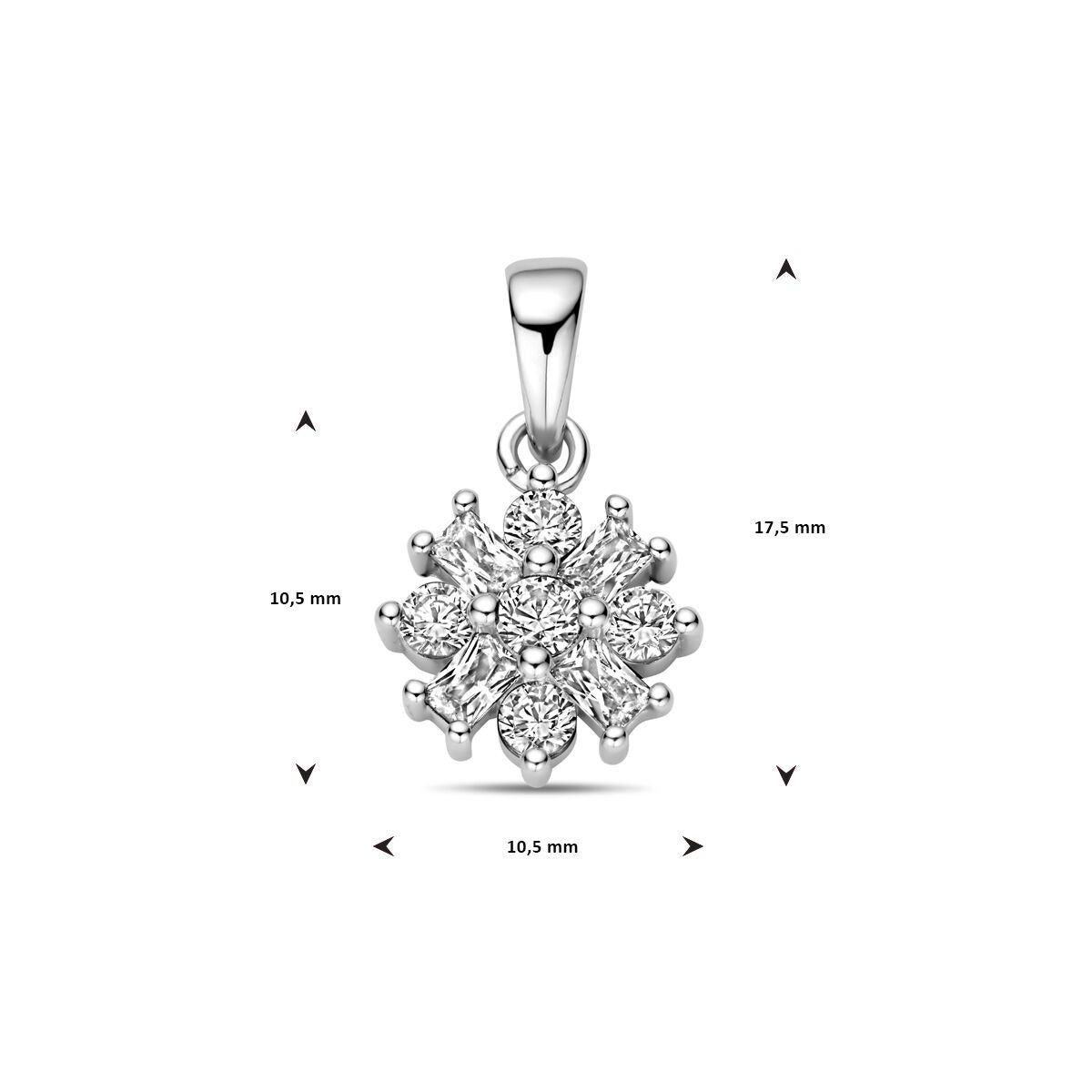 Anhänger Blume Zirkonia Silber rhodiniert