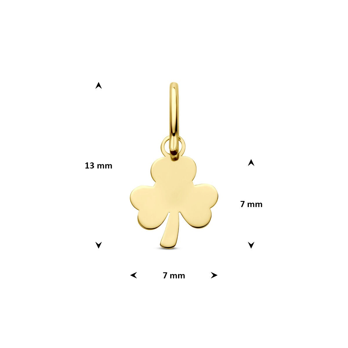 14k Gelbgoldkette mit Kleeblatt-Anhänger