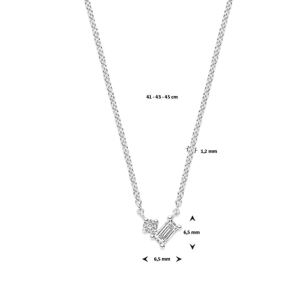 Weißgold-Damenkette – 14k Collier mit Diamant