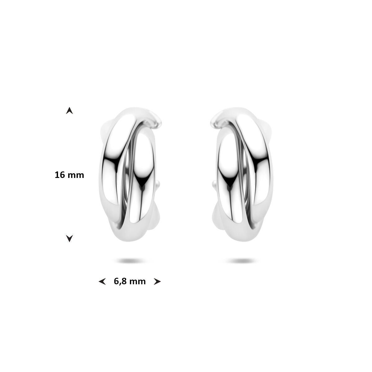 Silberne Steckerohrringe – rhodiniertes 925er Silber