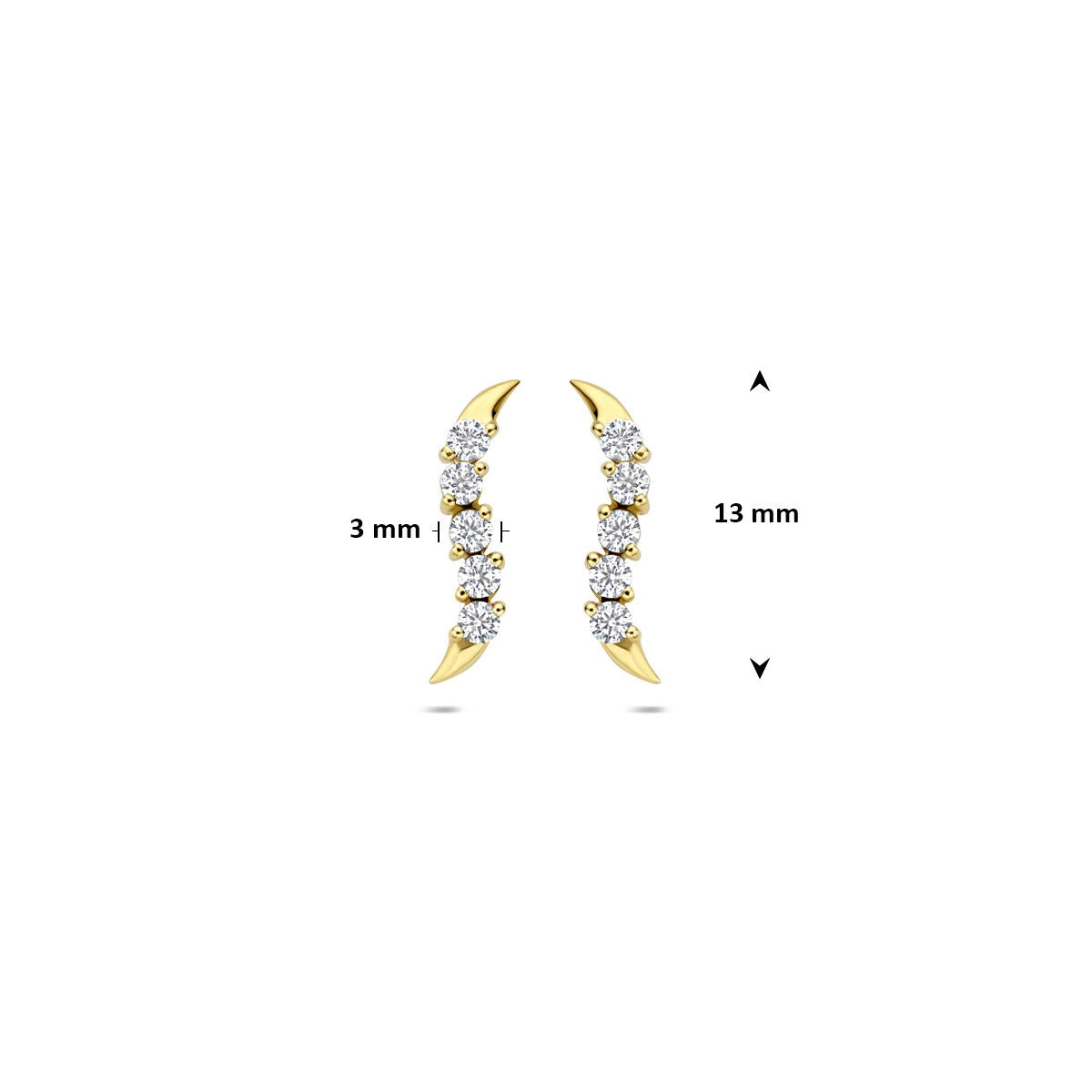 9-karätige Ohrstecker aus Gelbgold mit Zirkonia