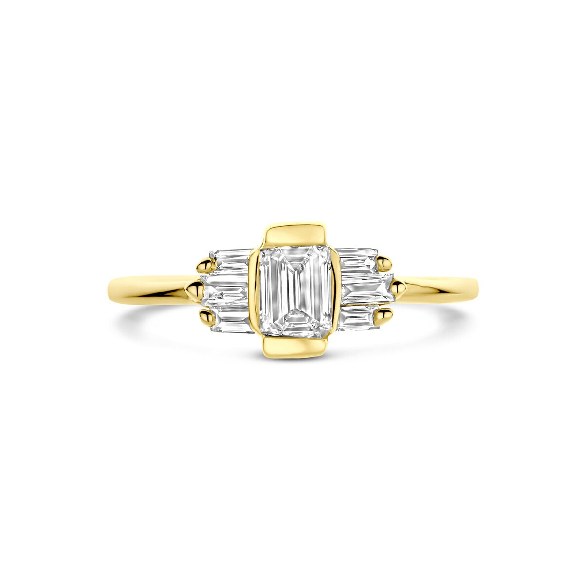 14K Gelbgold Damenring mit 0.64ct Labor-Diamant – 7mm breit