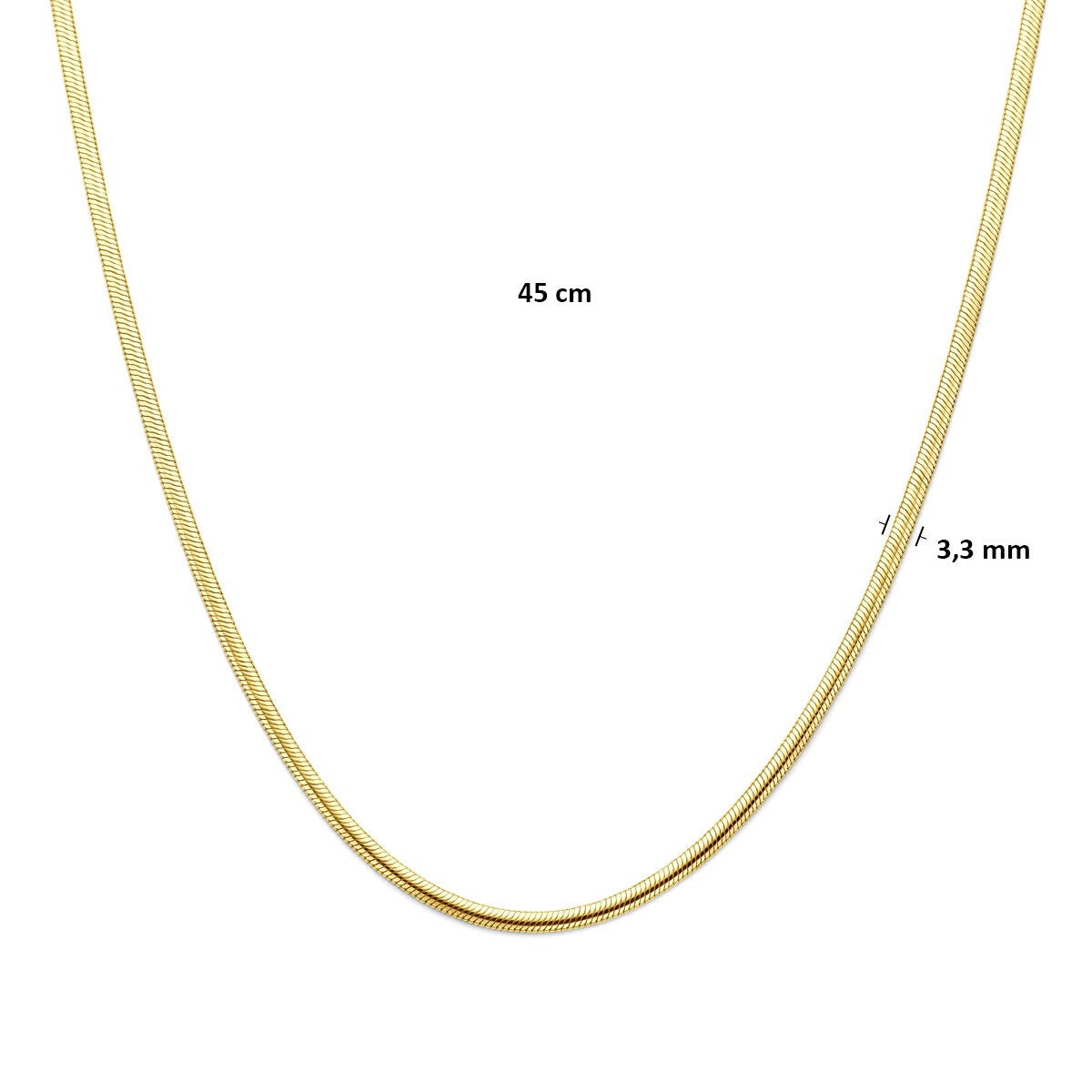 9K Gelbgold Schlangencollier mit Silberkern