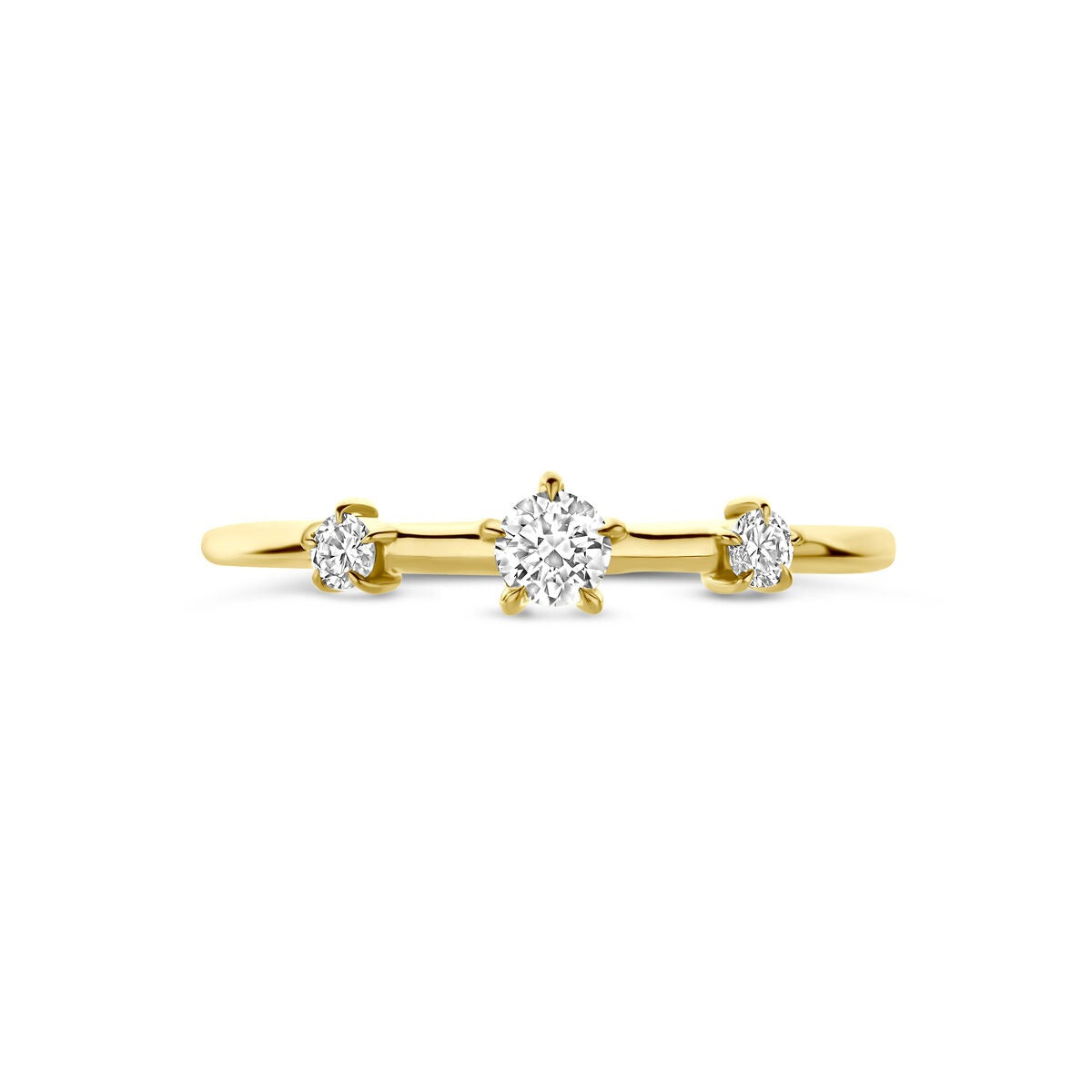 14k Gelbgoldring mit Labor-Diamant 0.20ct