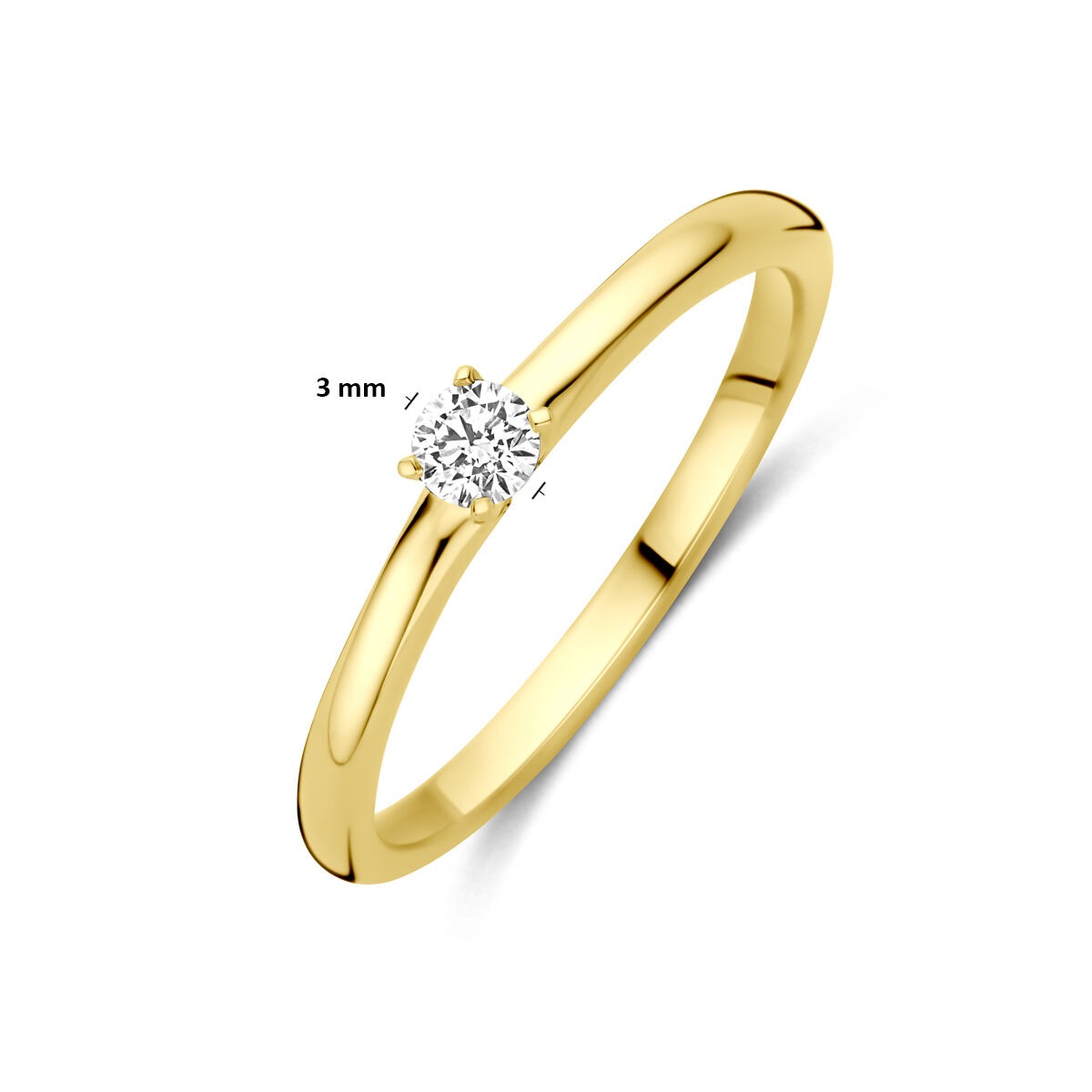 14k Gelbgoldring mit 0,10ct Labor-Diamant