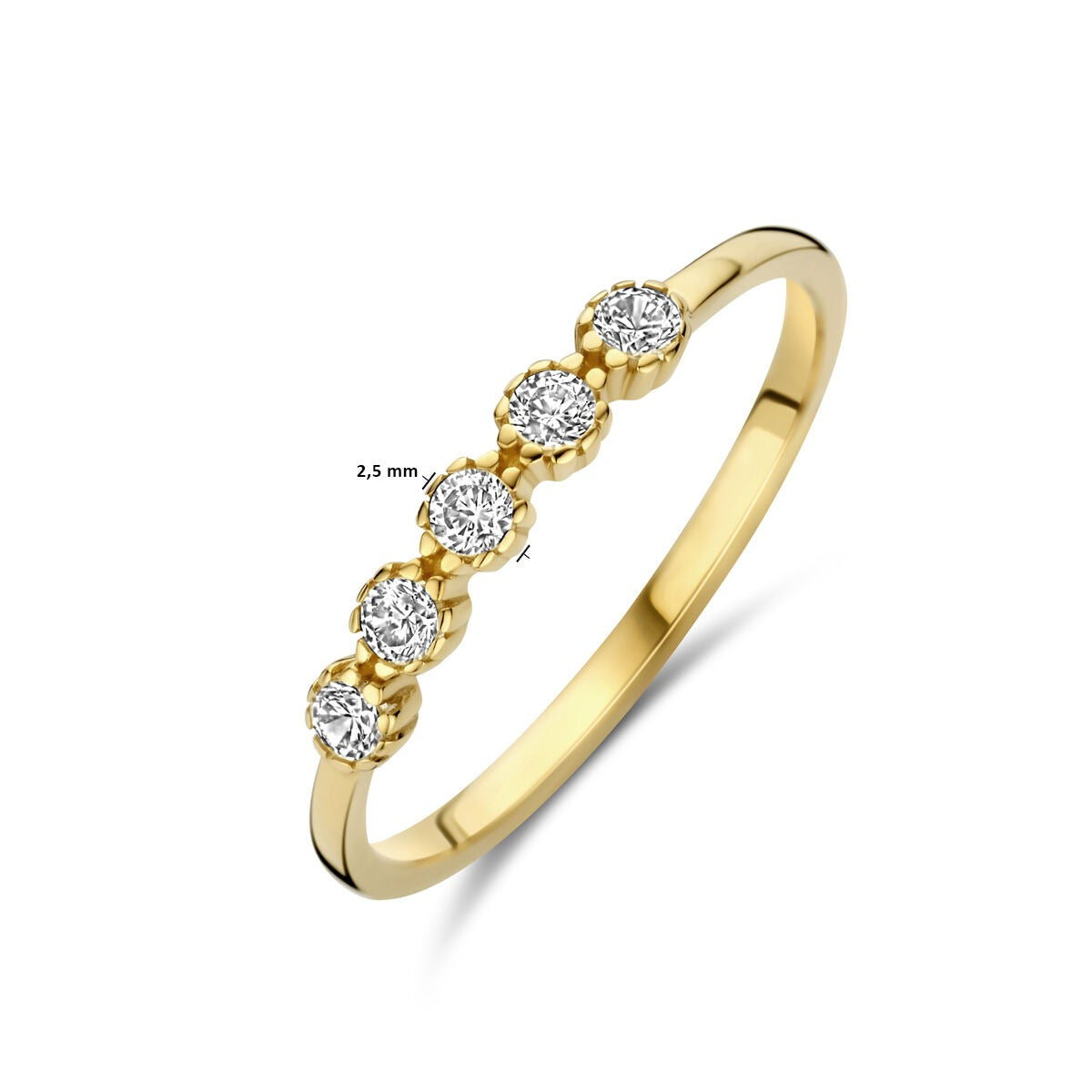 9 Karat Gelbgoldring mit Zirkonia
