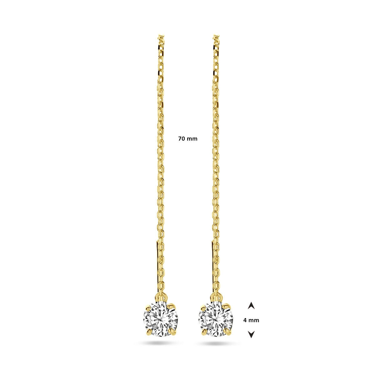 9k Gelbgold Durchzieher-Ohrringe mit Zirkonia