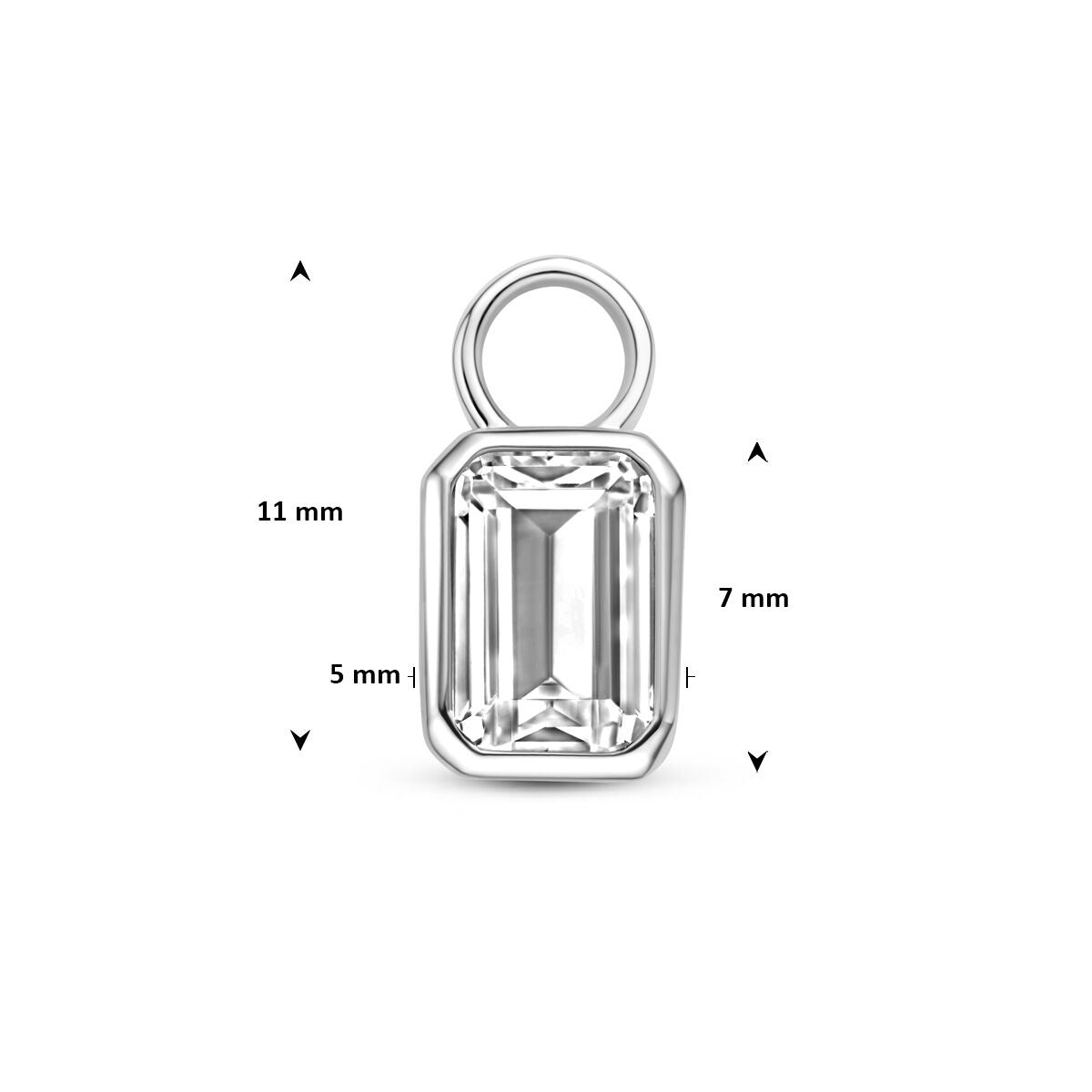 Rhodinierter Ohrhänger aus Silber mit Zirkonia