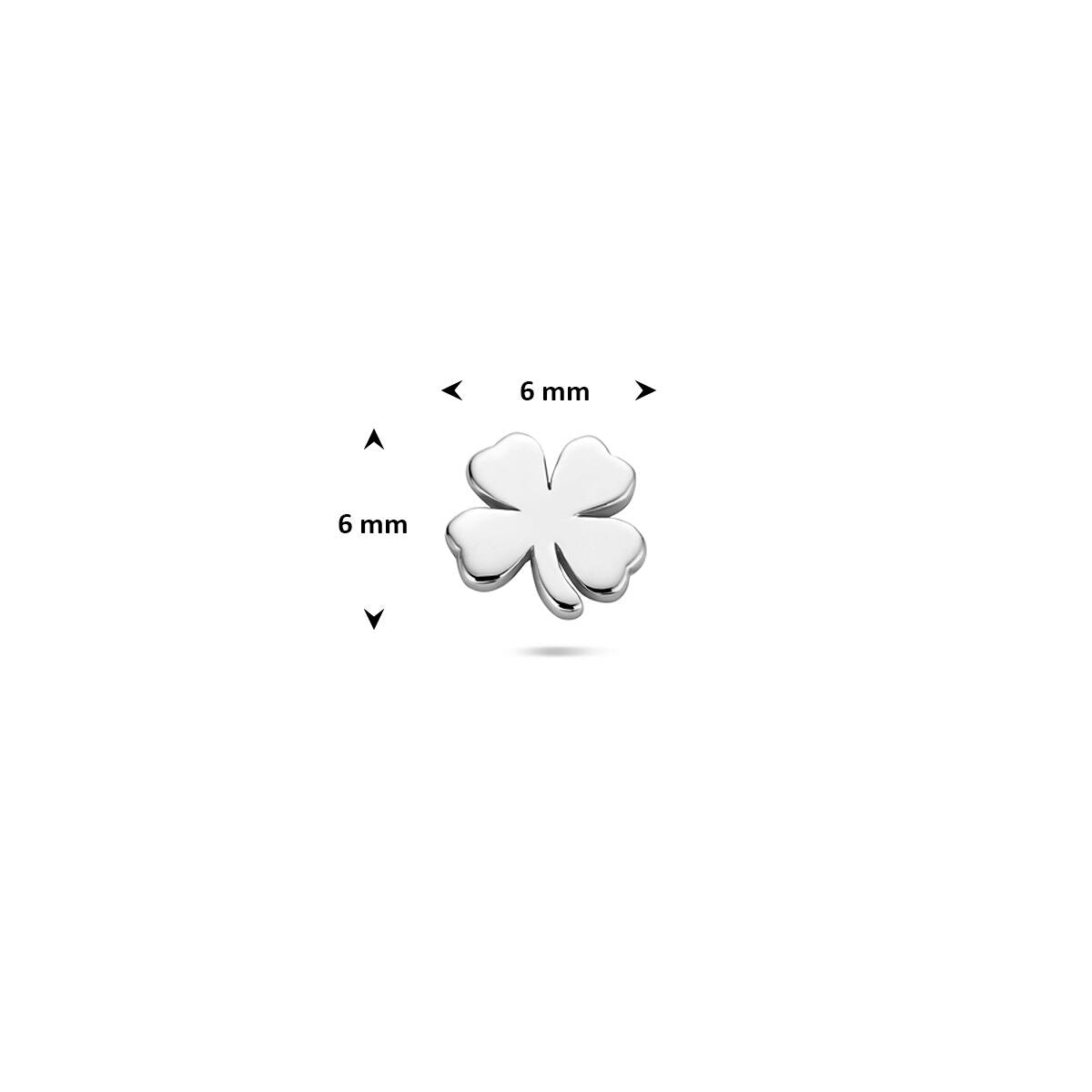 Silberner Flat Back Piercing Kleeblatt – rhodiniert 925