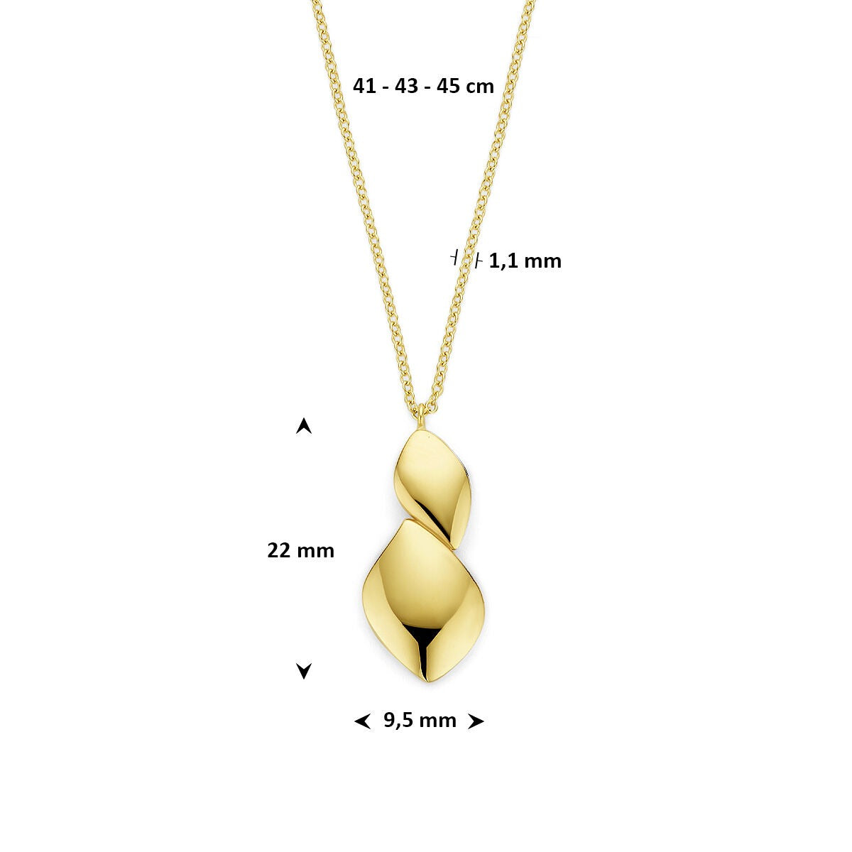 14K Gelbgold Collier mit elegantem Anhänger