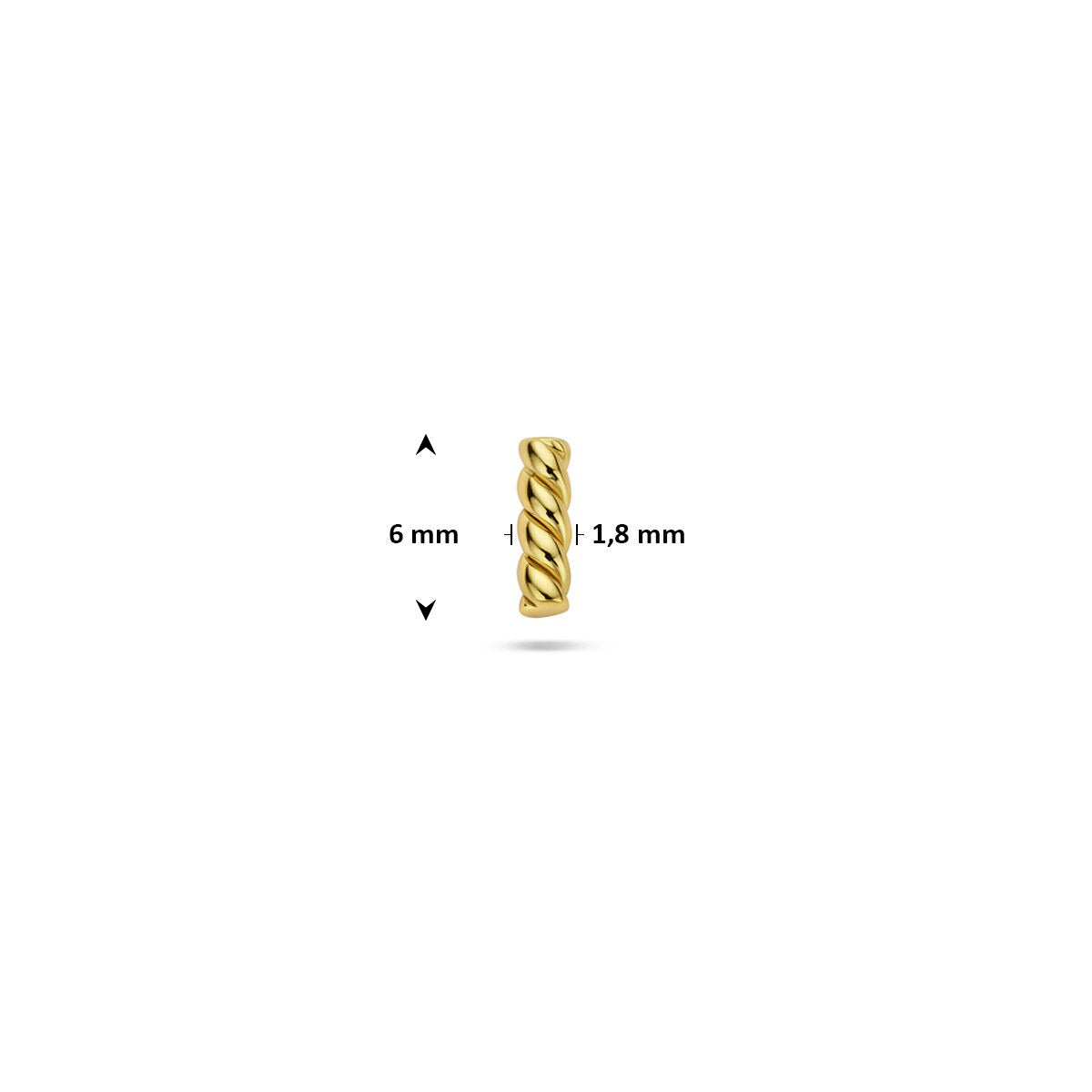 Vergoldetes 925er Silber Flat Back Piercing mit gedrehtem Stab