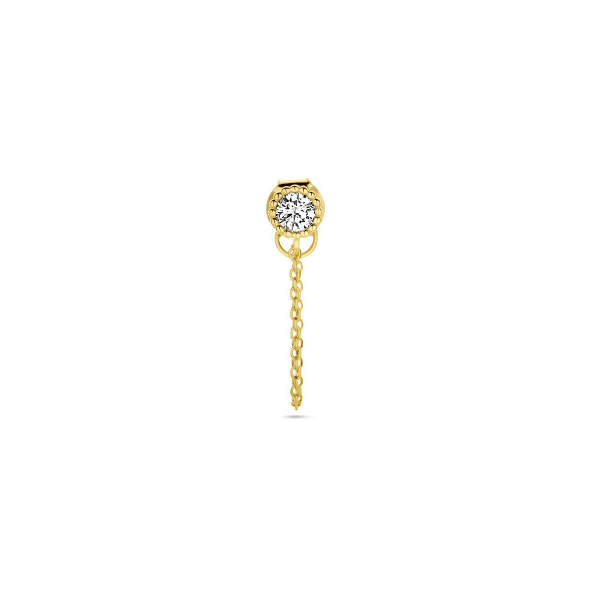 14k Gelbgold Ohrstecker mit Zirkonia – einzeln verkauft