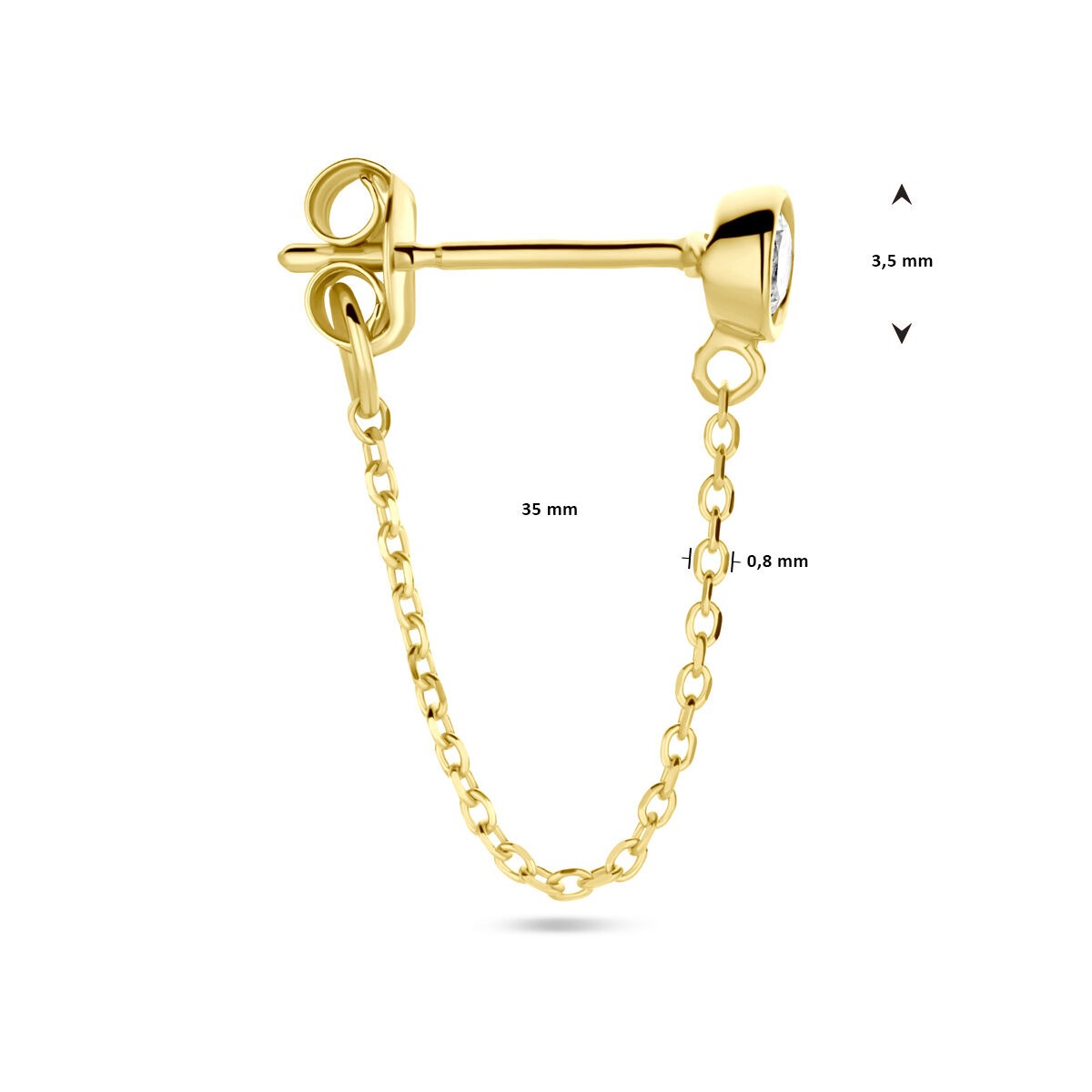 14k Gelbgold Ohrstecker mit Zirkonia – einzeln verkauft