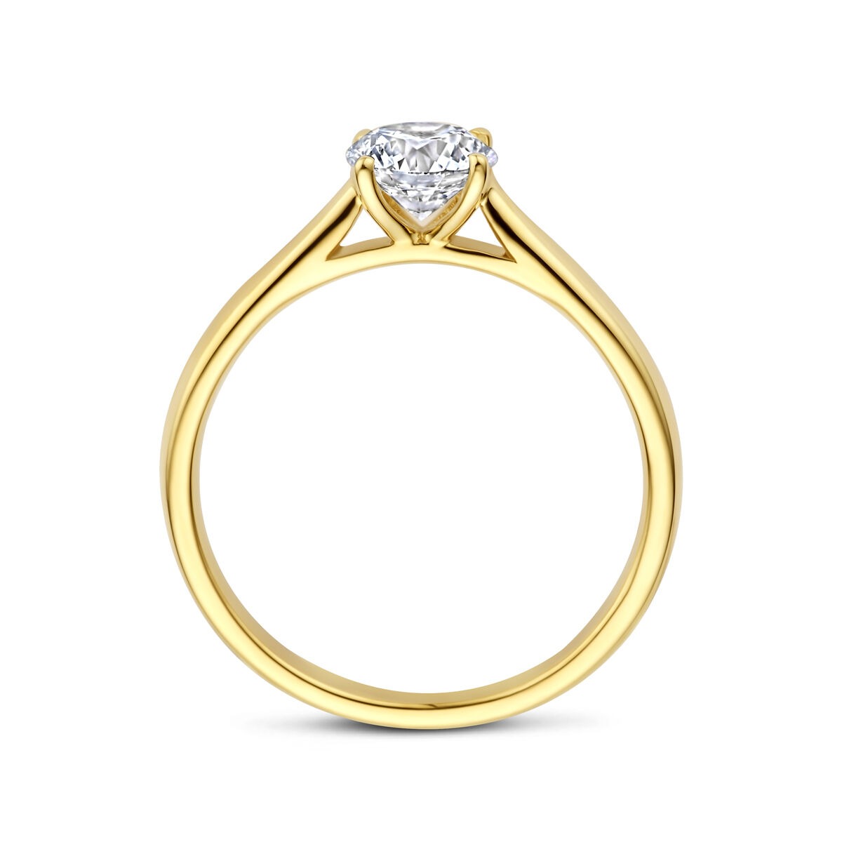 14k Gelbgoldring mit im Labor gezüchtetem Diamanten 0.75ct