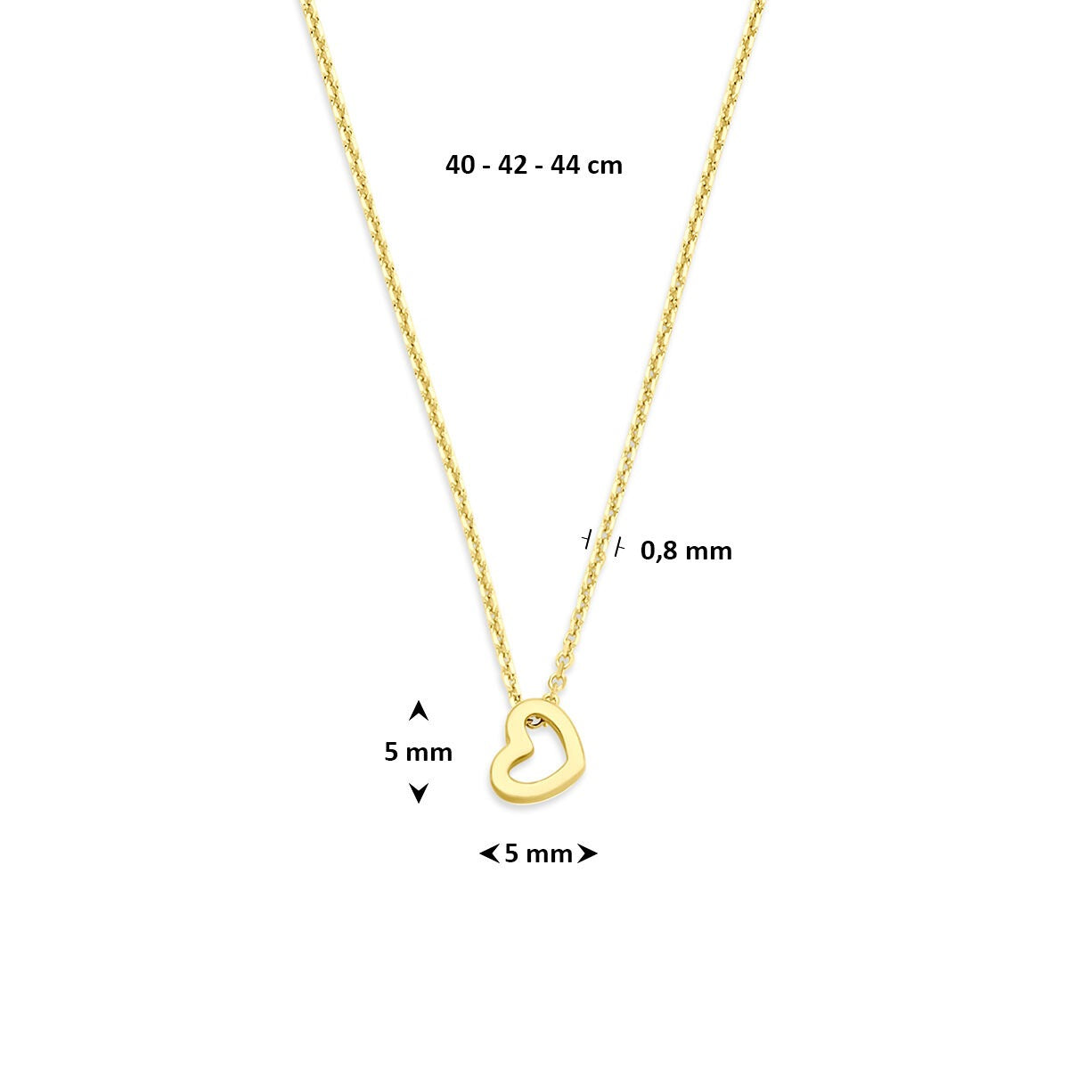 14k Gelbgoldkette mit Herz