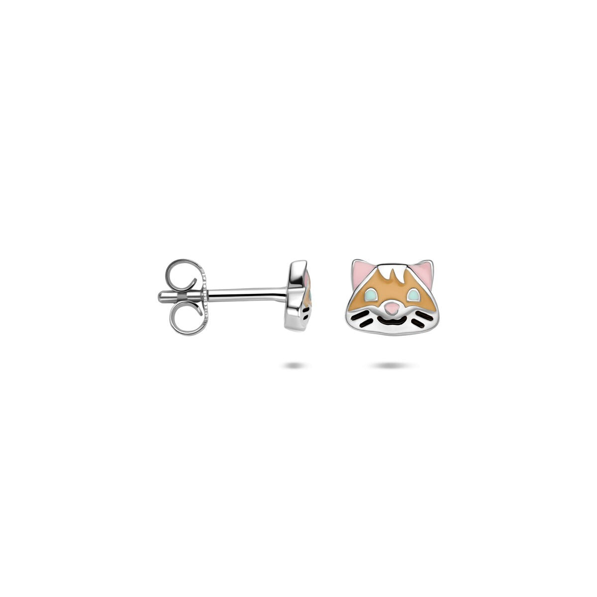 Kinder-Ohrstecker aus Silber mit Emaille-Hamster – 5 x 6 mm