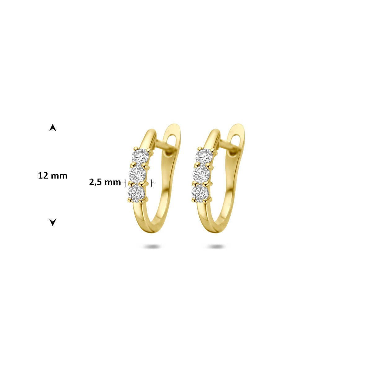 14 Karat Gelbgold Klappcreolen mit Diamant