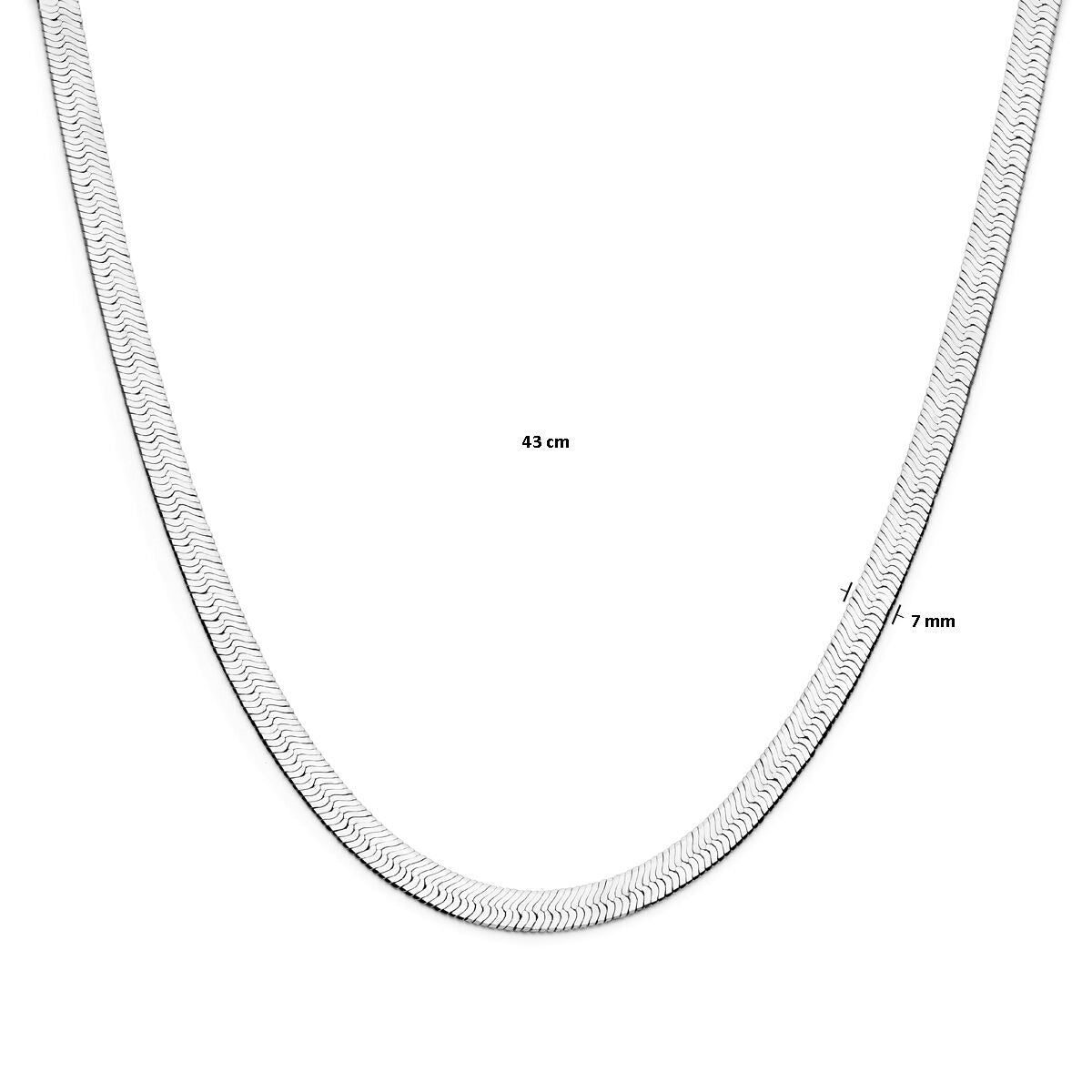 Silberne Damenhalskette – rhodiniertes Collier mit Omega-Kette