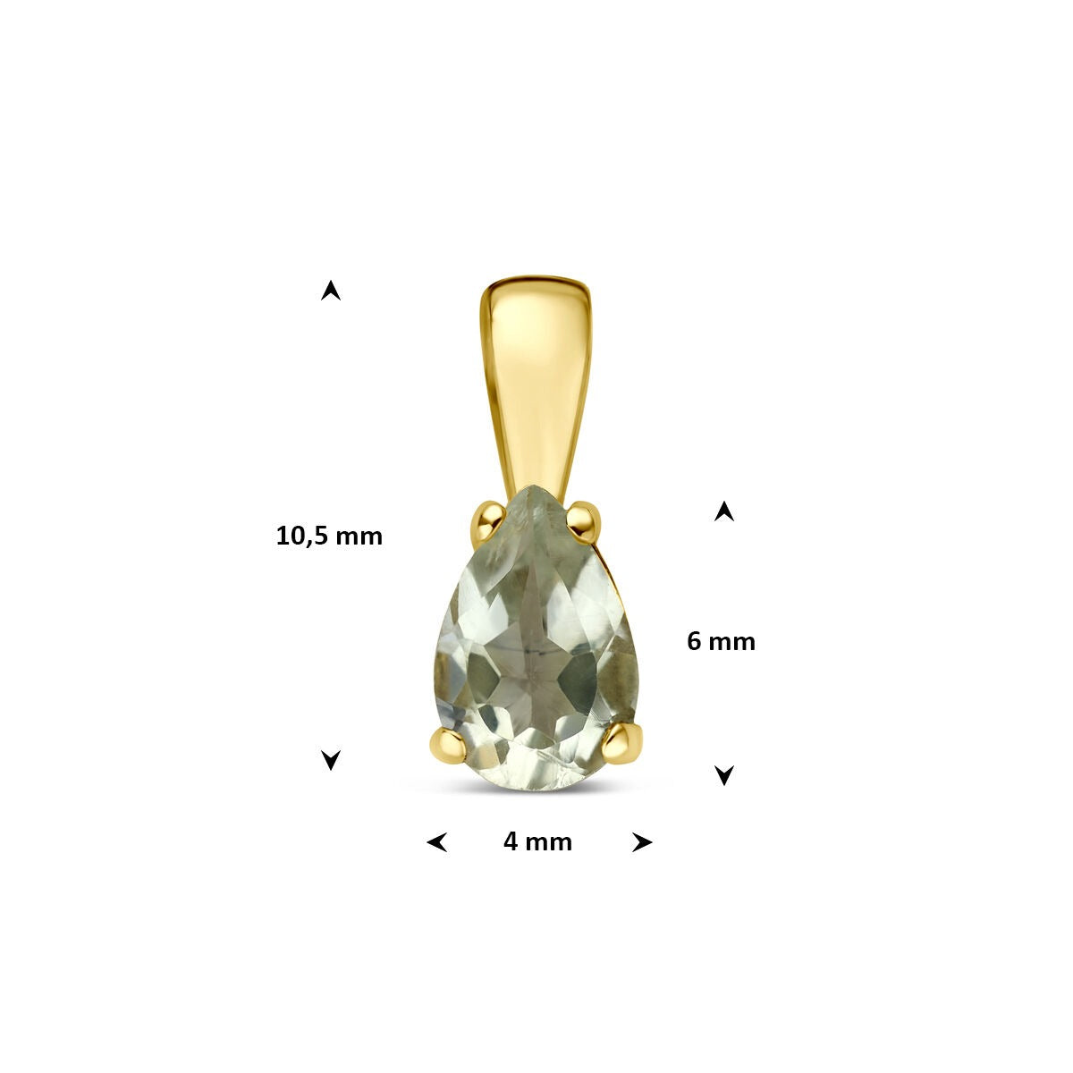 14K Gelbgoldanhänger mit grünem Amethyst