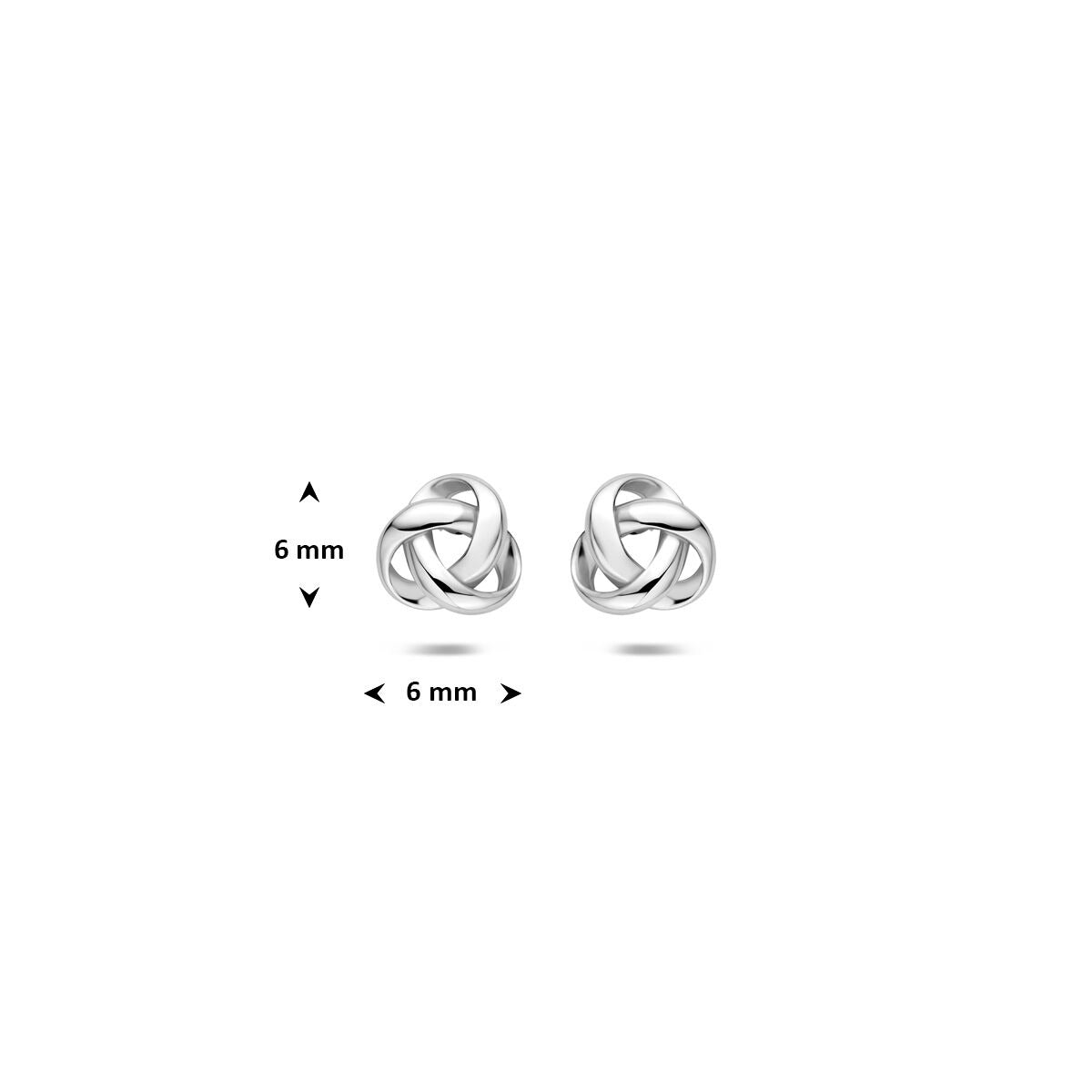 Rhodinierte Silberohrstecker Knopf