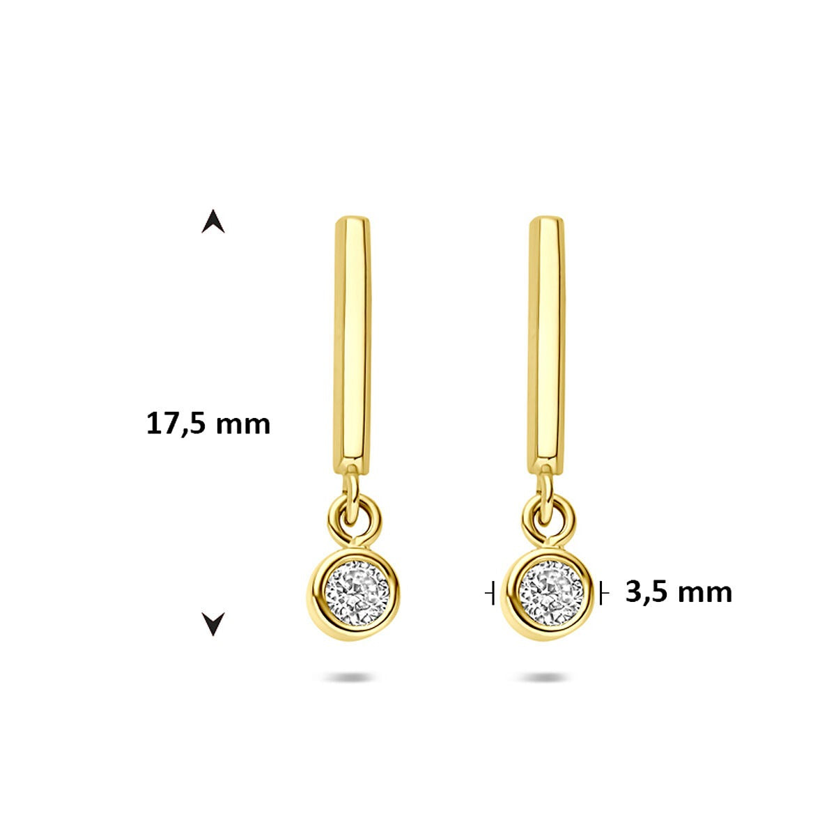 Ohrhänger aus 14 Karat Gelbgold mit Zirkonia im Brillantschliff