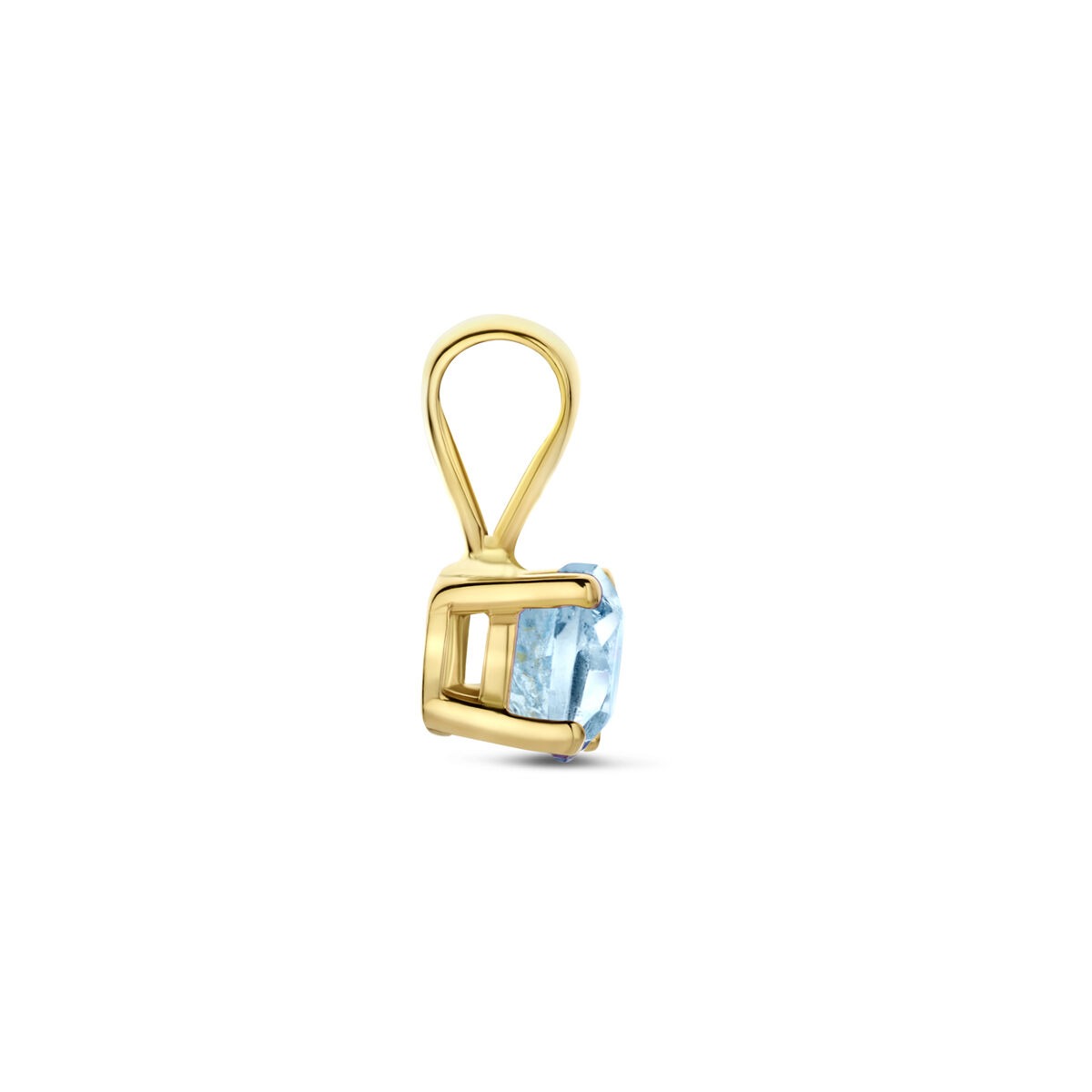 14 Karat Gelbgoldanhänger mit blauem Topas