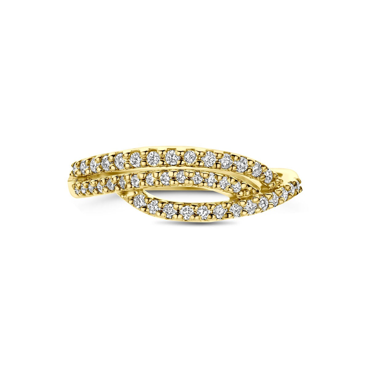 14 Karat Gelbgoldring mit im Labor gezüchtetem Diamanten