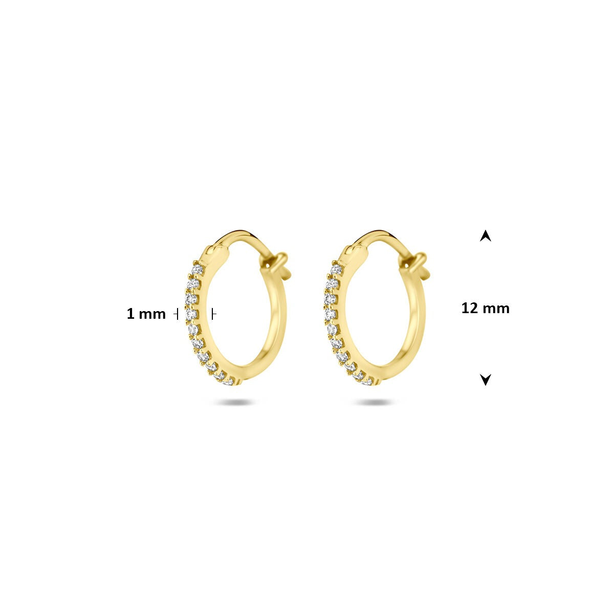 14 Karat Gelbgold-Ohrringe mit Zirkonia