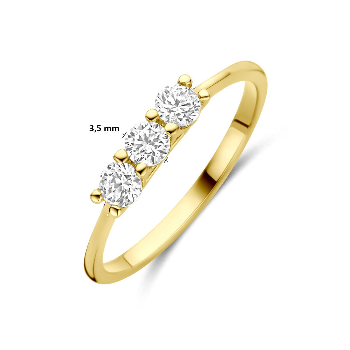 Goldener Damenring mit Zirkonia – 14k Gelbgold