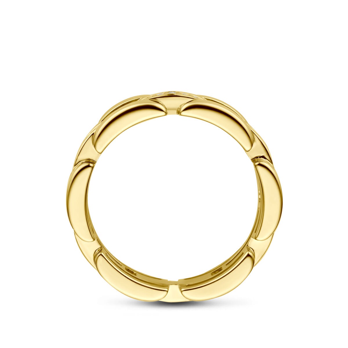 14k Gelbgoldring mit Diamant
