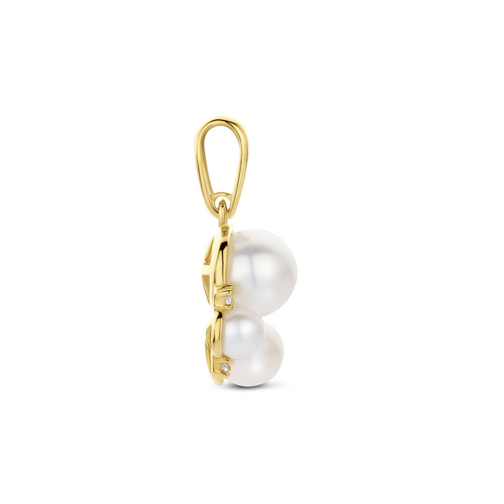 14k Geelgouden Hanger met Parel en Zirkonia