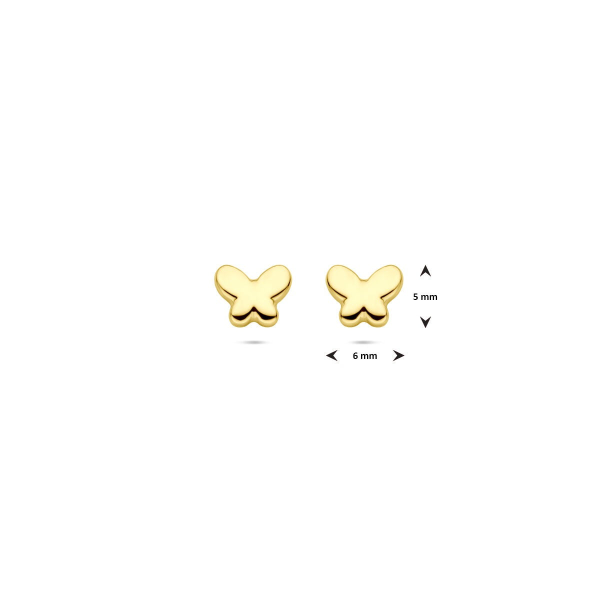 14 Karat Gelbgold Ohrstecker Schmetterling