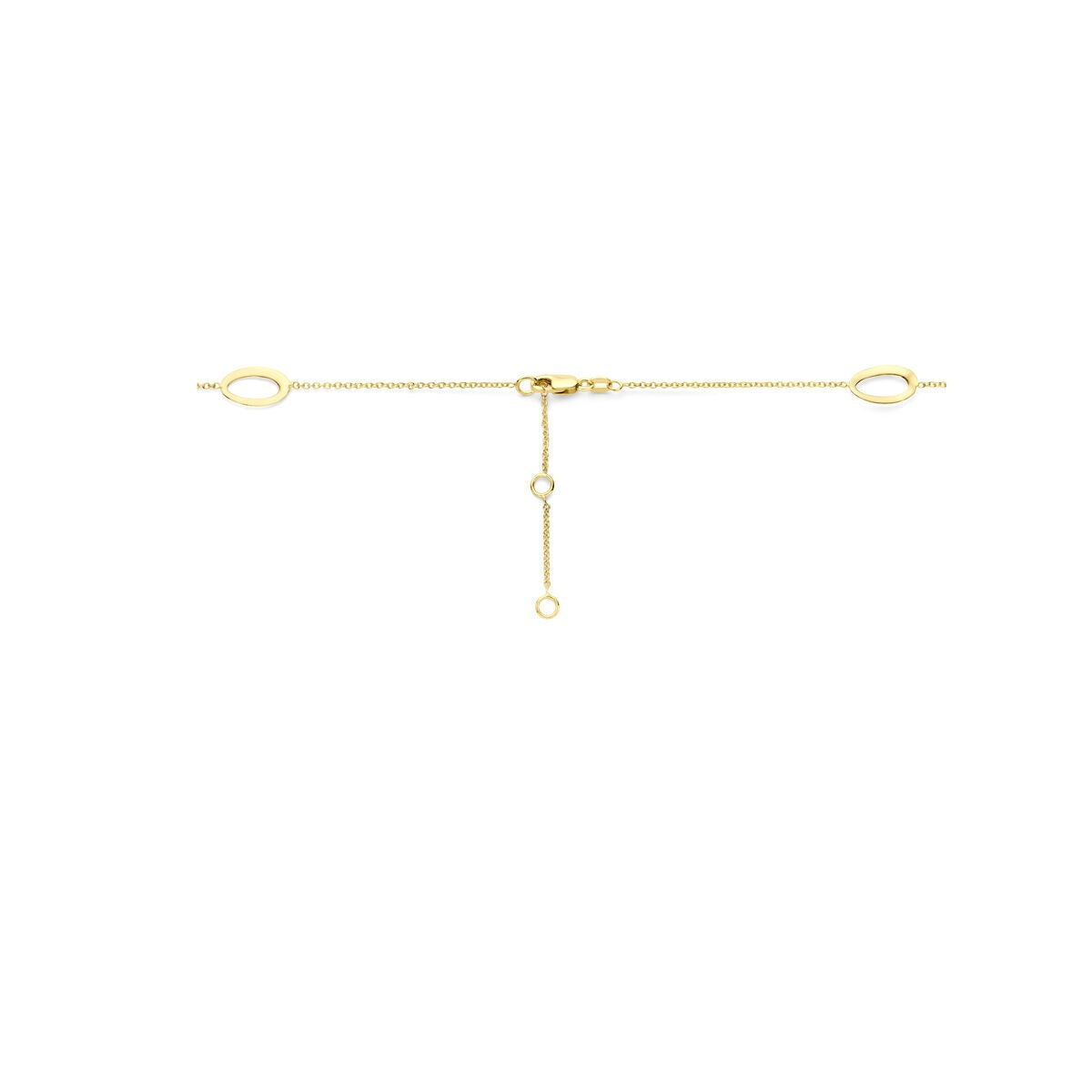 14 Karat Gelbgoldcollier mit ovalen Elementen