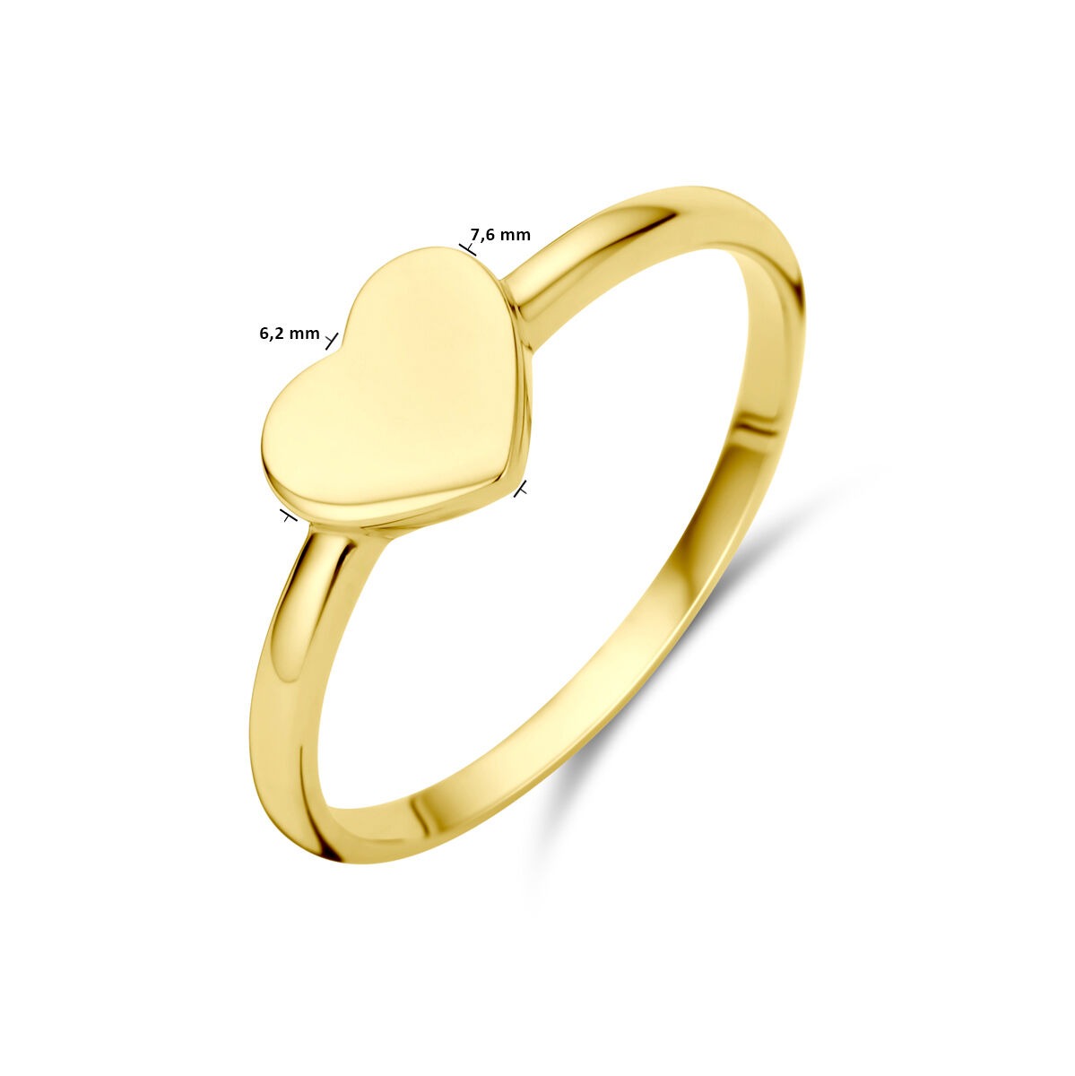 9k Gelbgoldring mit Herz