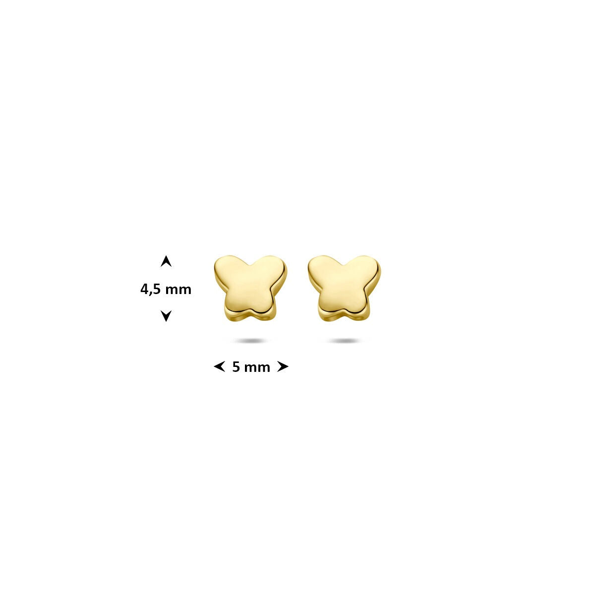14k Gelbgold Herzohrstecker