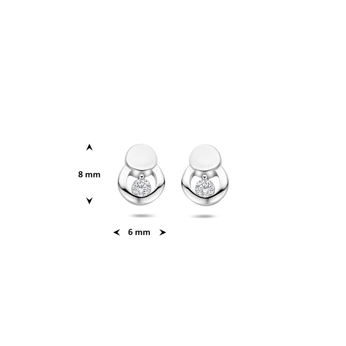 Ohrstecker Silber Zirkonia – rhodiniert 925
