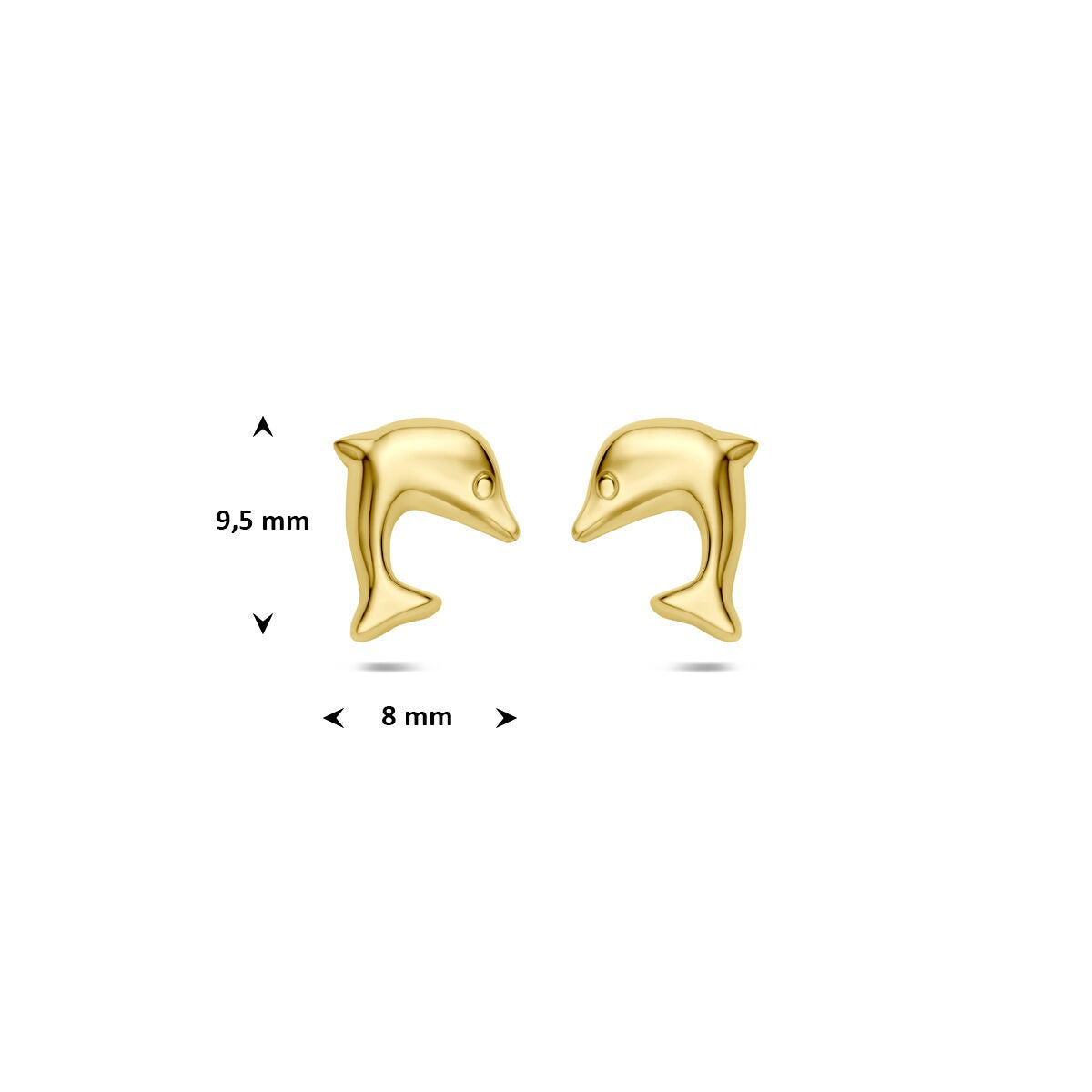 Vergoldete silberne Ohrstecker Delfin