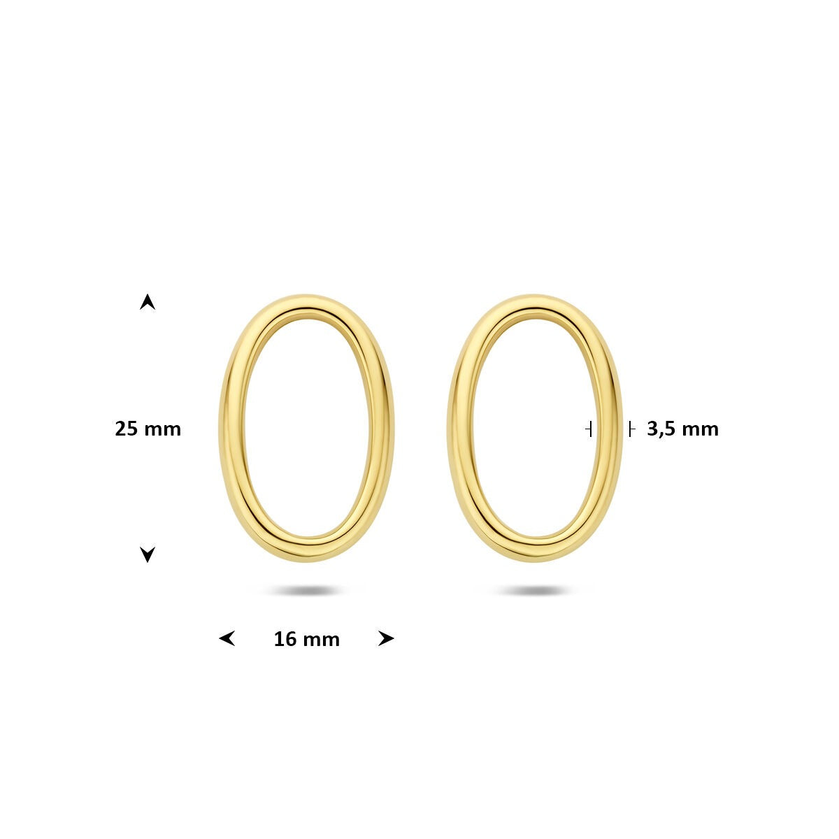 14K Gelbgold Ohrstecker offenes Oval
