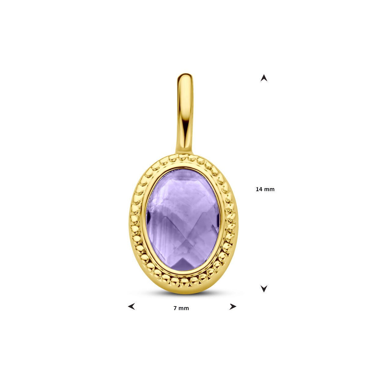 14K Gelbgoldanhänger mit Amethyst – Ovale Fassung